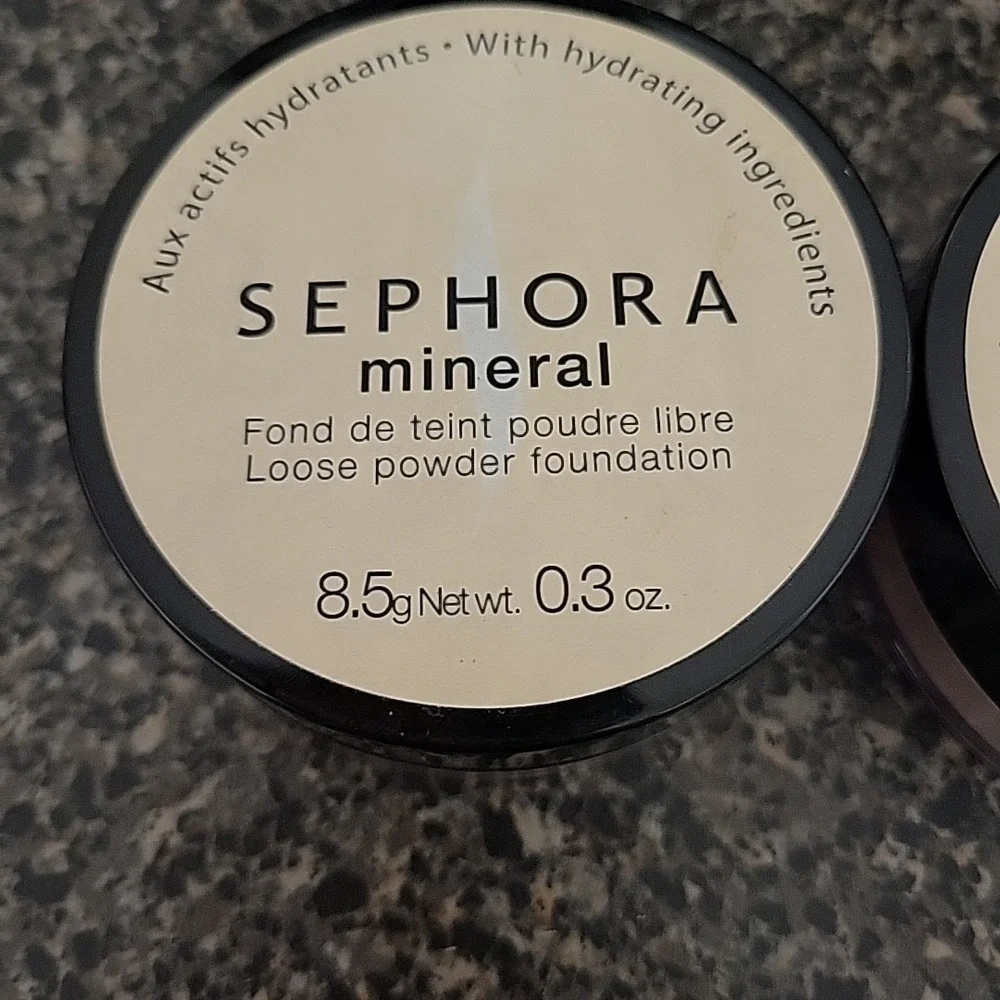 TWO NEW Sephora Mineral Loose Powder Foundation Light 15 NUDE ‎ 0.3oz SEALED